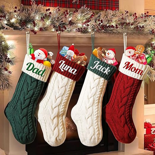 1Pc Christmas Stocking Personalized, Custom Embroidered Name Christmas Stocking for Kids, 18 Inch... | Amazon (US)