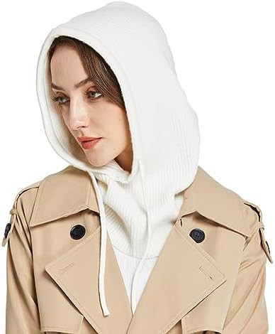 Facecozy Winter Hats for Women, Wool Blend Hooded Scarf Hat for Women Balaclava Knit Skull Cap Be... | Amazon (US)