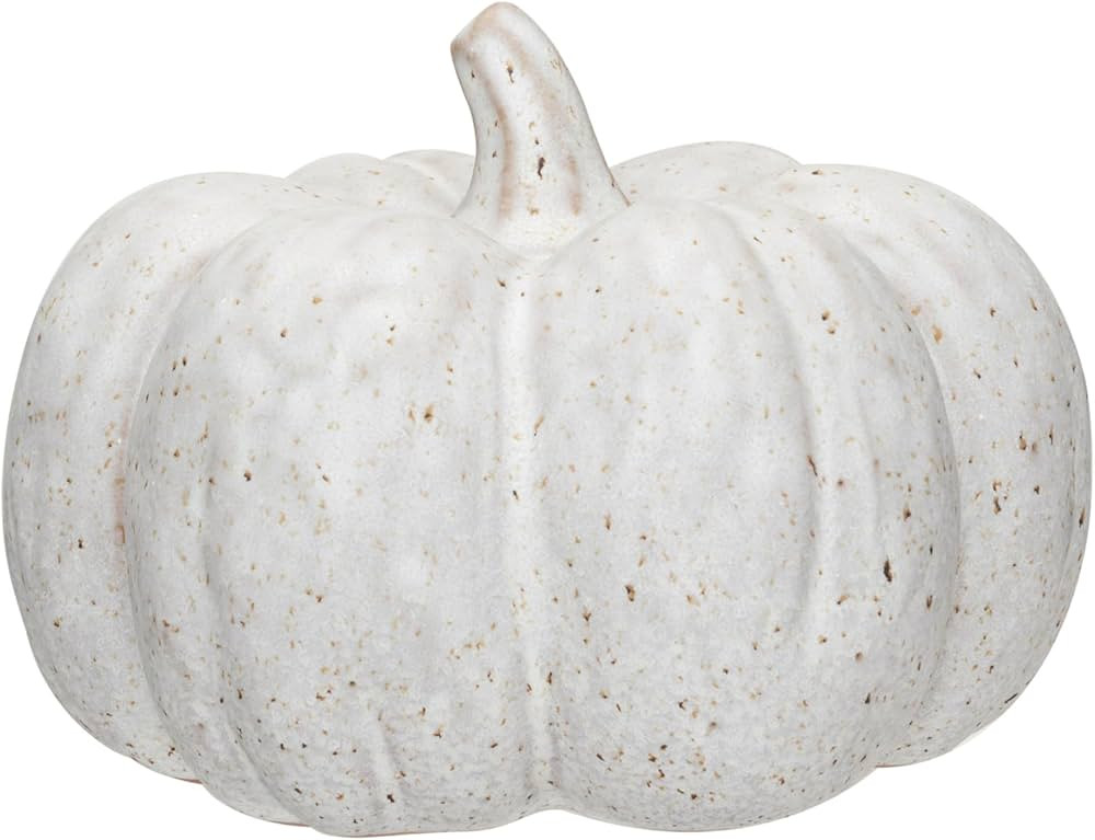 Creative Co-Op Stoneware Pumpkin Decor with Reactive Glaze, Cream | Amazon (US)
