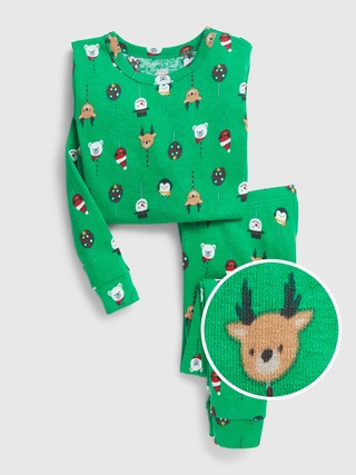 babyGap 100% Organic Cotton Holiday Print PJ Set | Gap (CA)