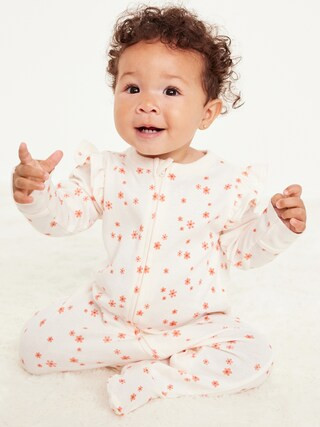 2-Way-Zip Printed Sleep &amp;amp; Play Footed One-Piece for Baby | Old Navy (US)