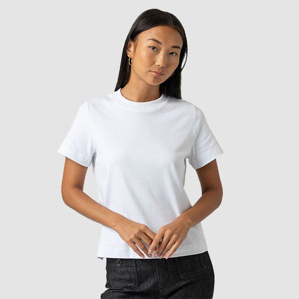 Chelsea Crew Neck Tee - White | Saint + Sofia