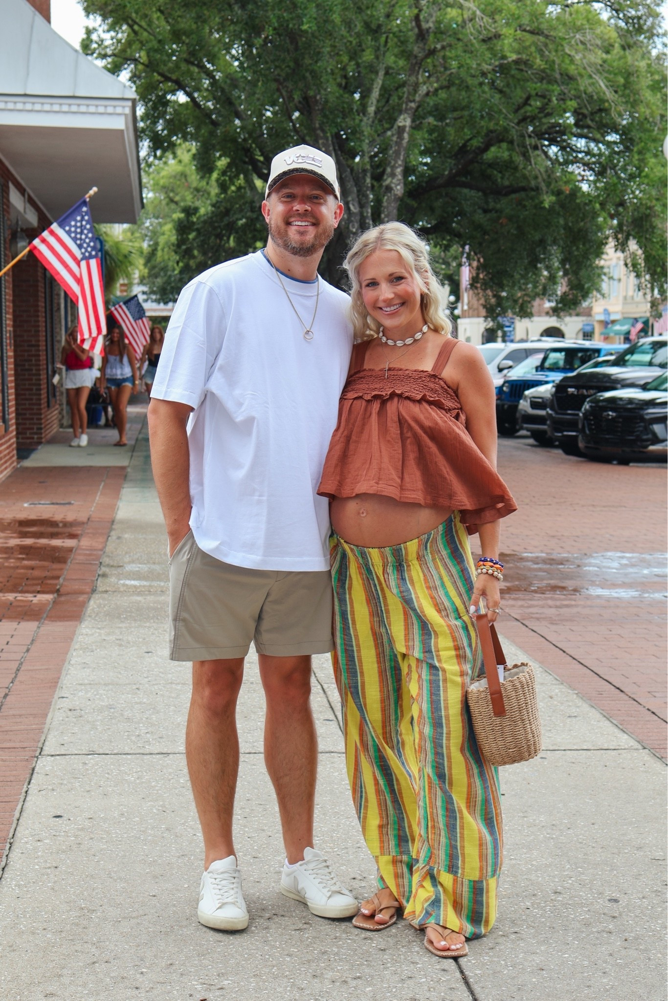 Summer Outfit / Bump Friendly / Wearing XS in the top and pants / Vacation Outfits / Date Night

#LTKgrwm #LTKmomlife #LTKBump