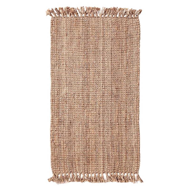 Natural Jute Boucle Fringe Accent Rug, 20x34 | At Home