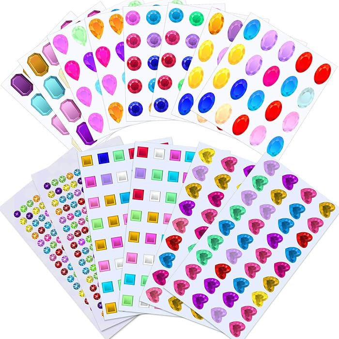 Selizo Craft Gems Self Adhesive Rhinestones Stickers Jewel Stickers Craft Jewels Stick On Gems Bl... | Amazon (US)