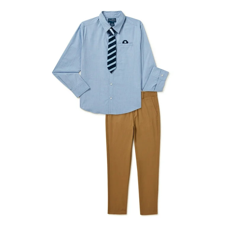 Freestyle Revolution Boys Dress Shirt and Pants with Tie Outfit Set, 3-Piece, Sizes 4-14 | Walmart (US)