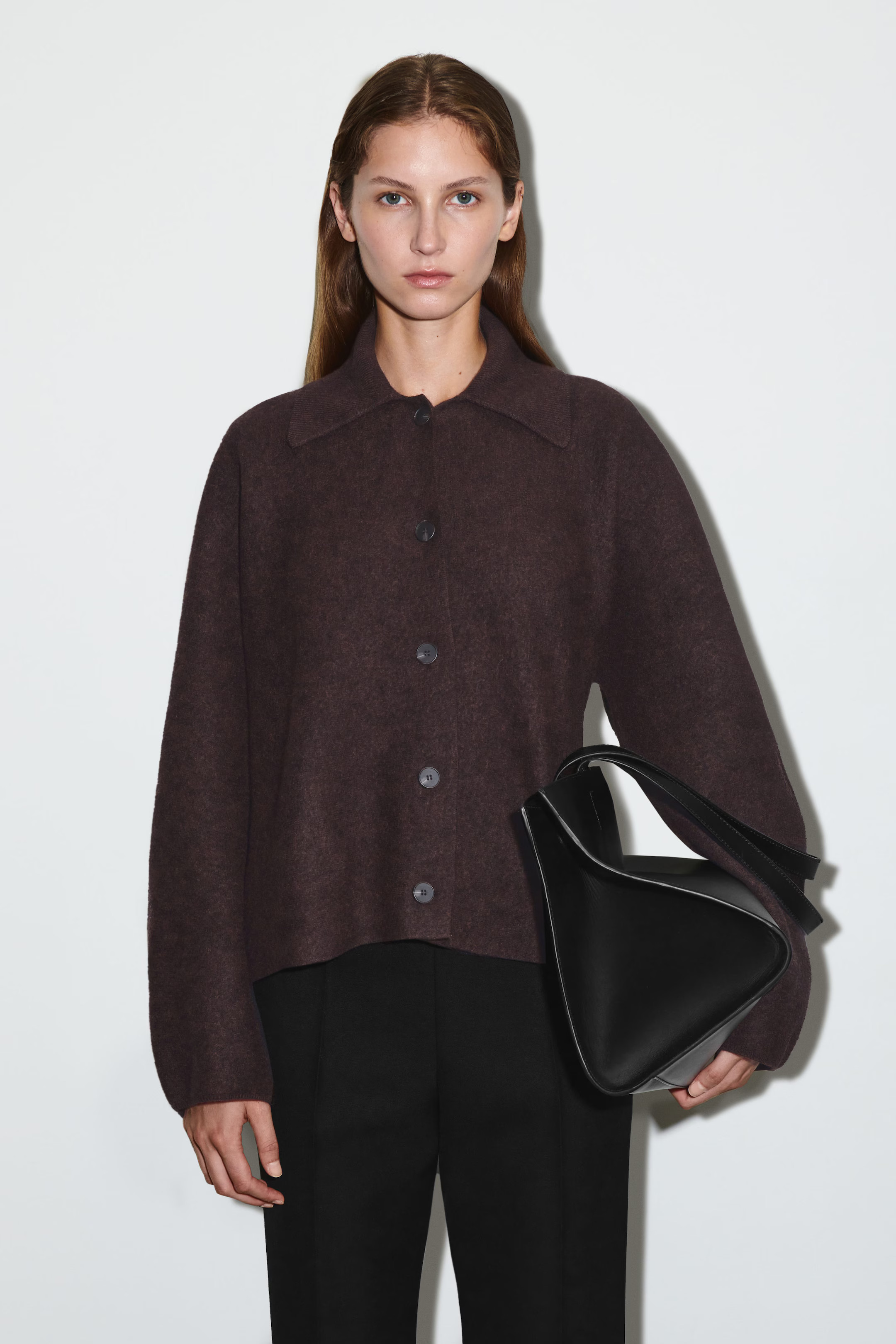 SCULPTED MERINO WOOL JACKET - DARK BROWN | COS | COS (EU)