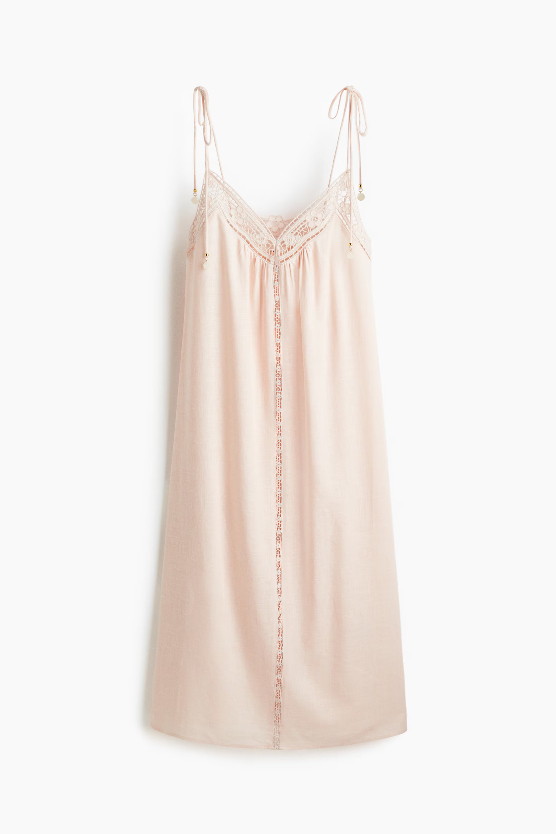 Eyelet-Embroidered Dress with Tie Shoulder Straps | H&M (US + CA)