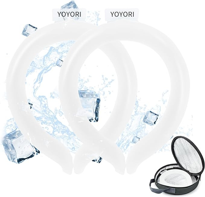 2PCS Neck Cooling Tube with Cold Insulated Bag,Reusable Ice Neck Ring Wearable Body Cooling Produ... | Amazon (US)