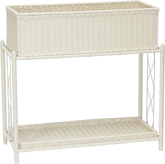 Household Essentials Raised Two Tier Plant Stand with Two Interchangeable Shelves, White | Amazon (US)