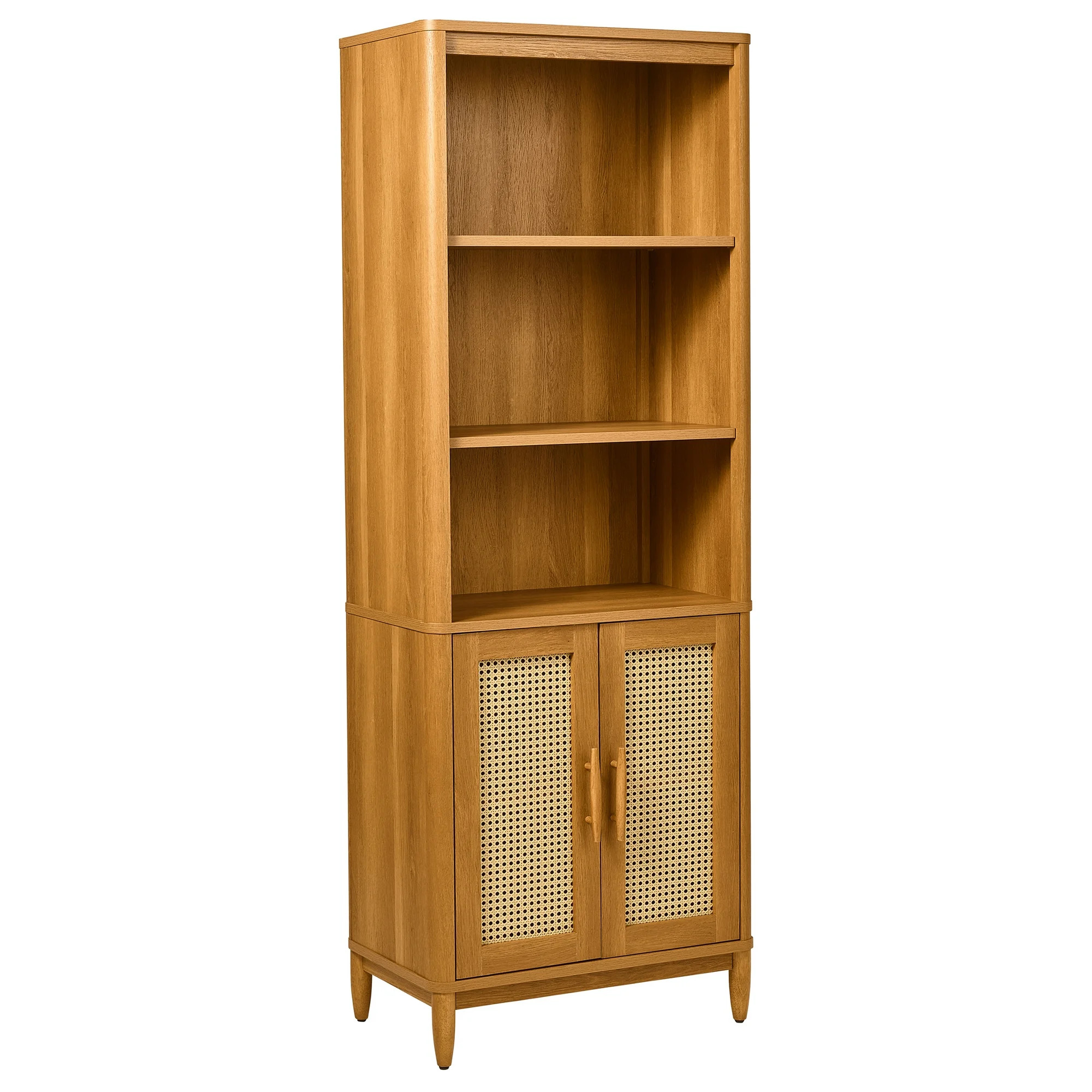Better Homes & Gardens Springwood Bookcase with Doors, Light Honey Finish | Walmart (US)