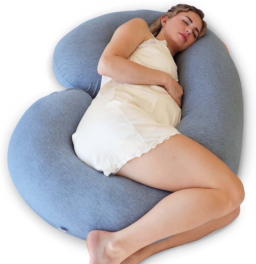 Pharmedoc Pregnancy Pillows, C-Shape Full Body Pillow – Cooling Cover Grey – Pregnancy Pillow... | Amazon (US)