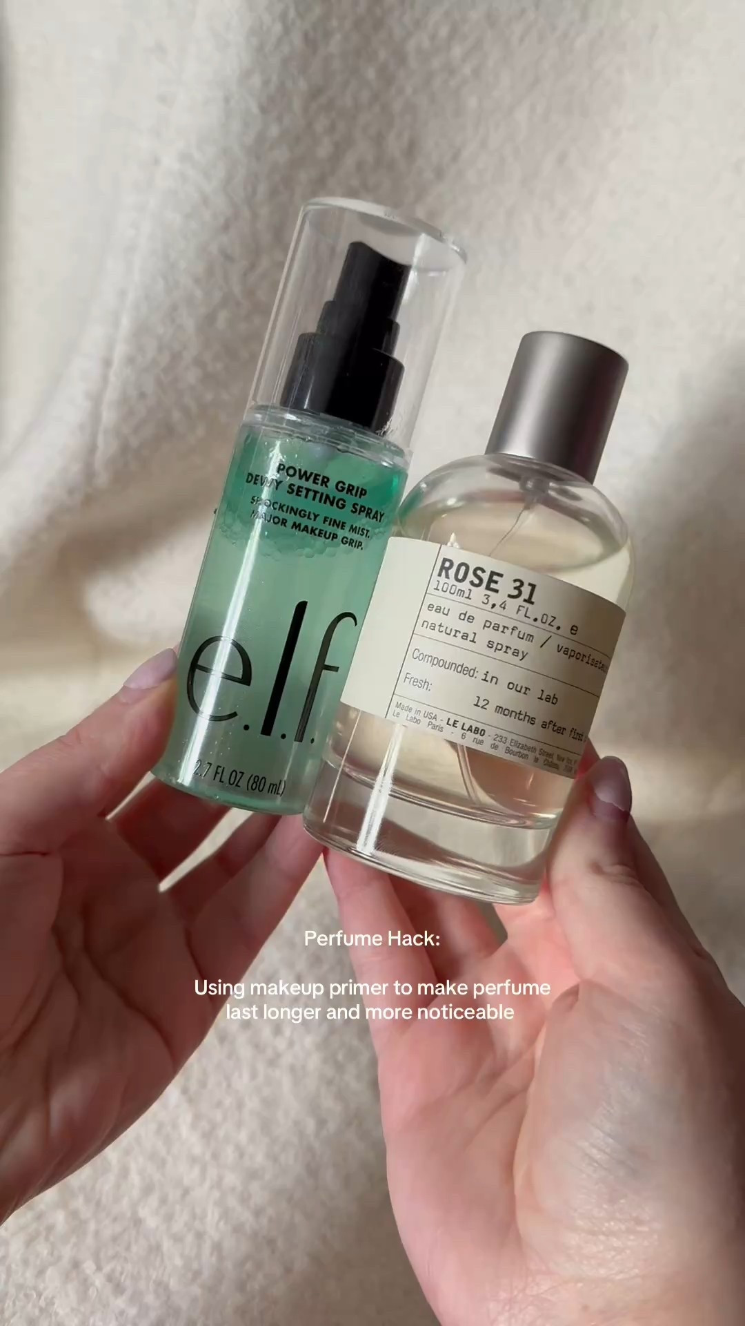 Using a makeup primer or a setting spray is the best hack for getting your perfume to last longer 💫 #perfume #perfumehack #beautyhacks #lelabo #elf 

#LTKBeauty