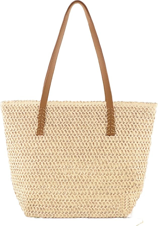 Crbeqabe Straw Beach Tote Bag for Women Large Woven Shoulder Handbag Straw Bag for Summer Beach V... | Amazon (US)