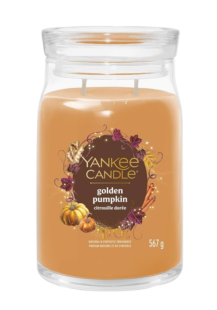 Yankee Candle Scented Candle in Glass (Large) Golden Pumpkin Signature Candle "Autumn Collection ... | Amazon (DE)