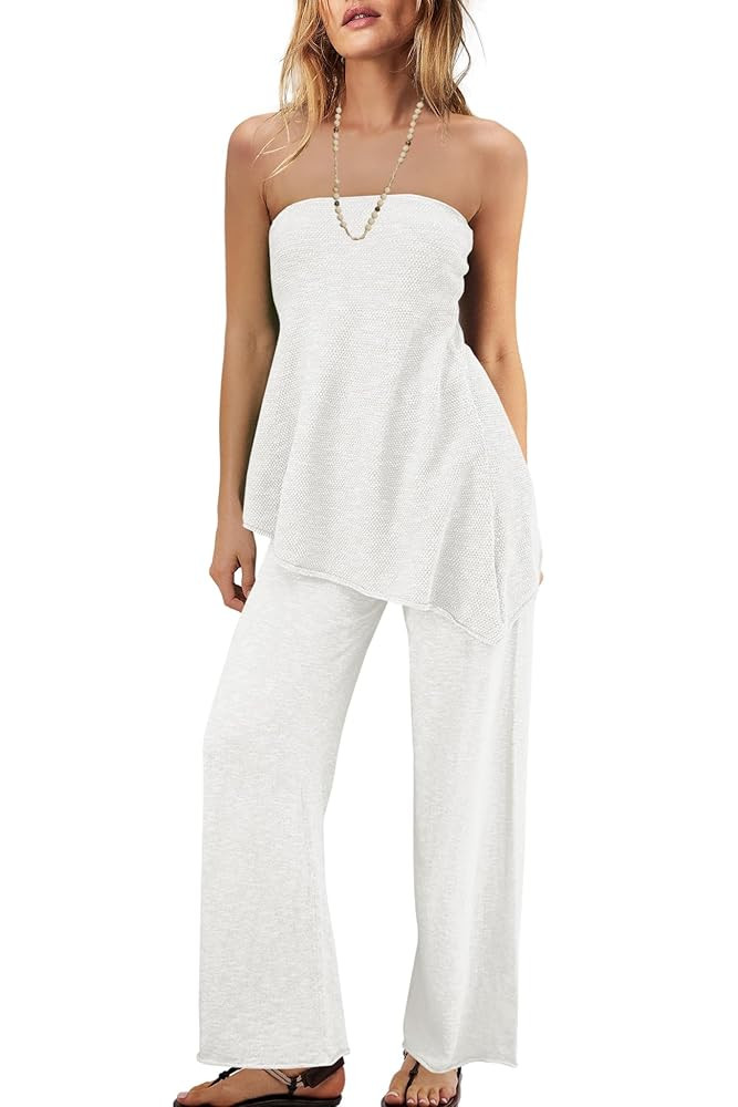 Panadila Womens Off Shoulder Sweater Set 2 Piece Outfits Summer Vacation Knit Matching Lounge Set... | Amazon (US)