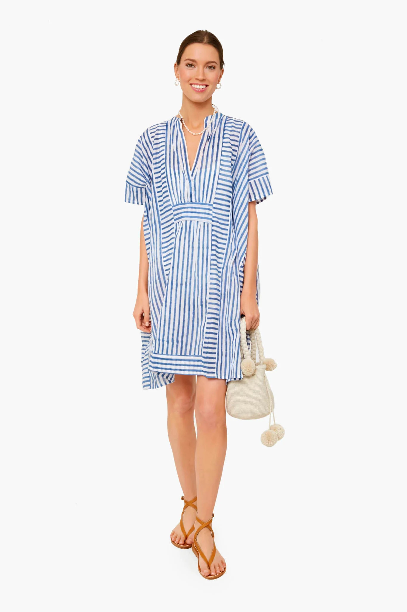 Blue Stripe Emerson Short Caftan | Tuckernuck (US)