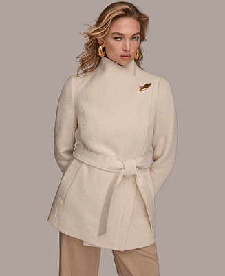 Women's Wing Collar Belted Coat | Macy's