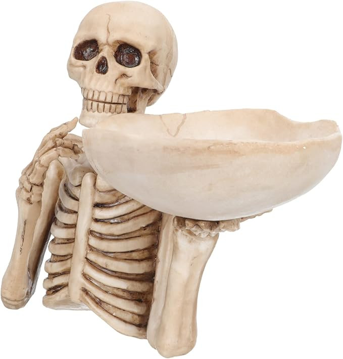 Skull Storage Tray Food Tray Snacks Container Halloween Skeleton Resin Skeleton Storage Container... | Amazon (US)