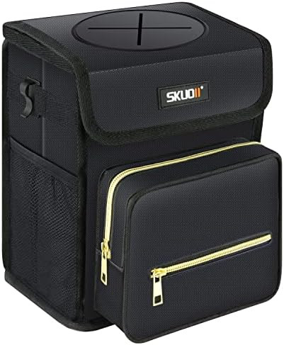 Car Trash Can, Auto Garbage Bag Hanging, Waterproof Auto Garbage Bag , Car Trash Can with Lid, Leak- | Amazon (US)