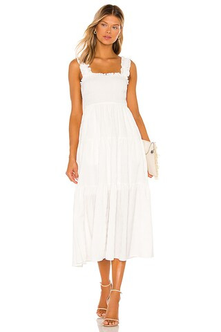 MAJORELLE Kimmie Midi Dress in Natural from Revolve.com | Revolve Clothing (Global)