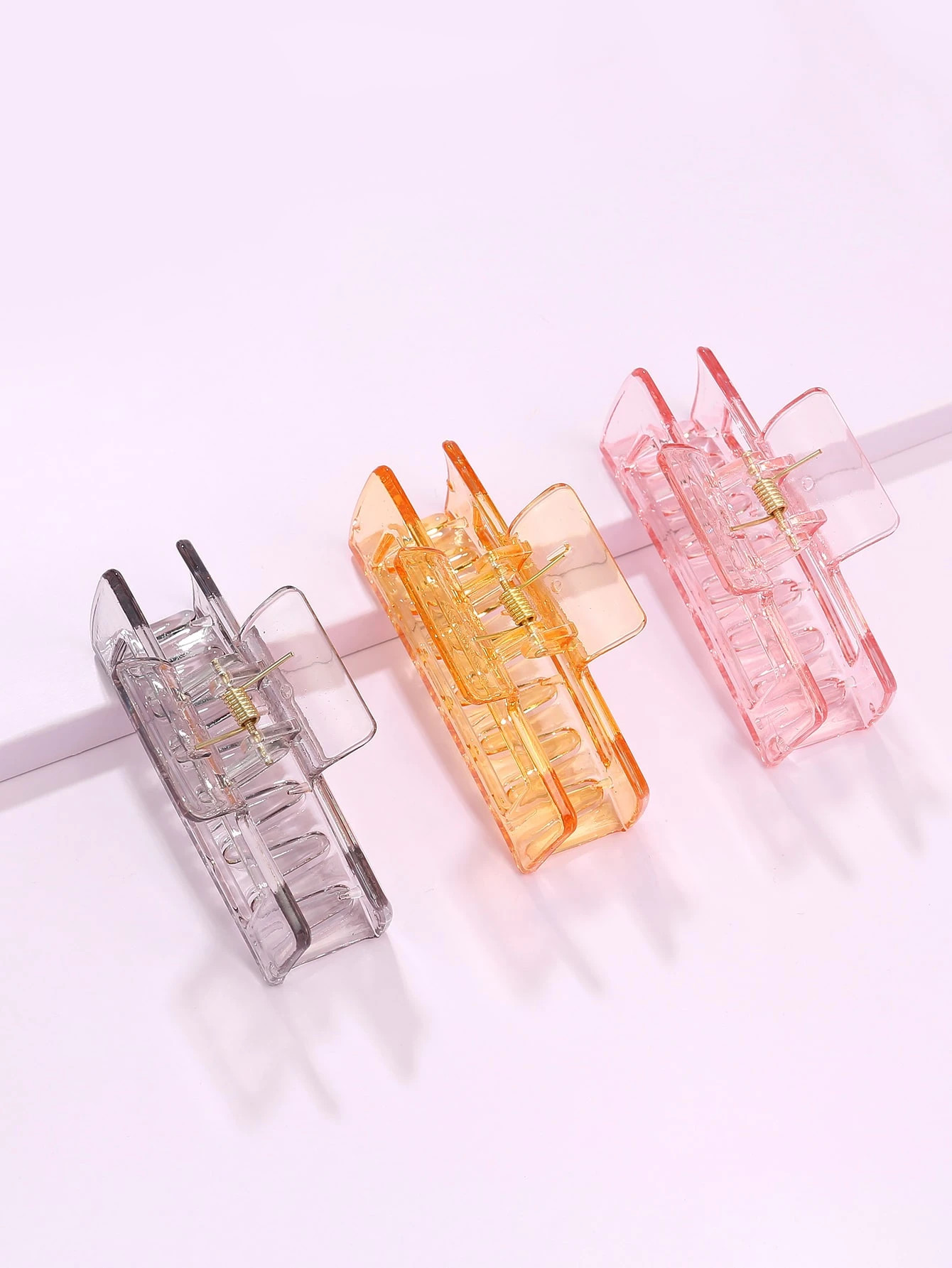 3pcs Clear Hair Claw | SHEIN