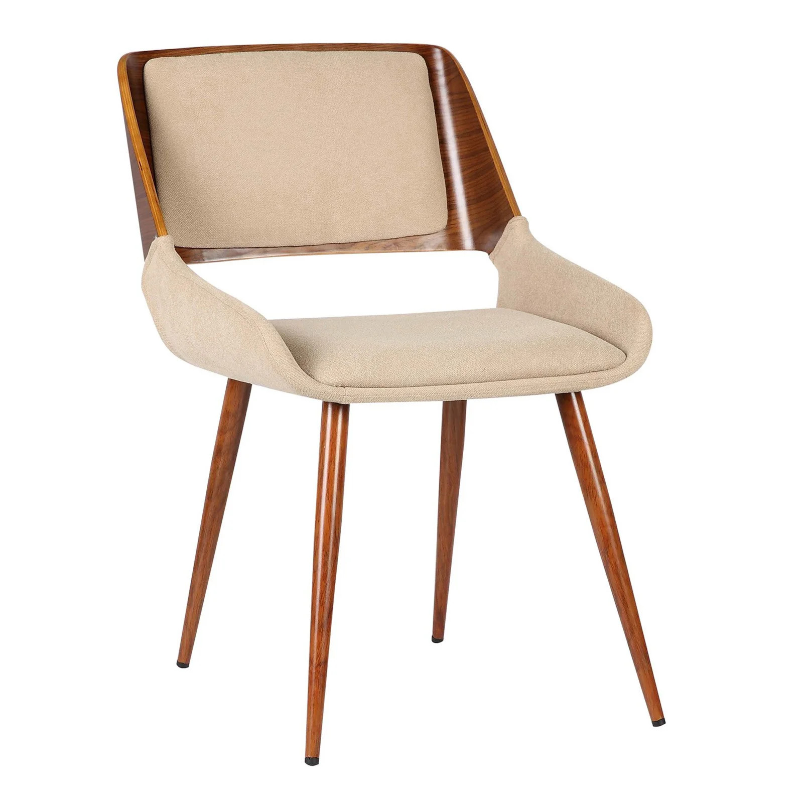 Armen Living Panda Mid-Century Dining Chair in Walnut Wood and Fabric | Walmart (US)