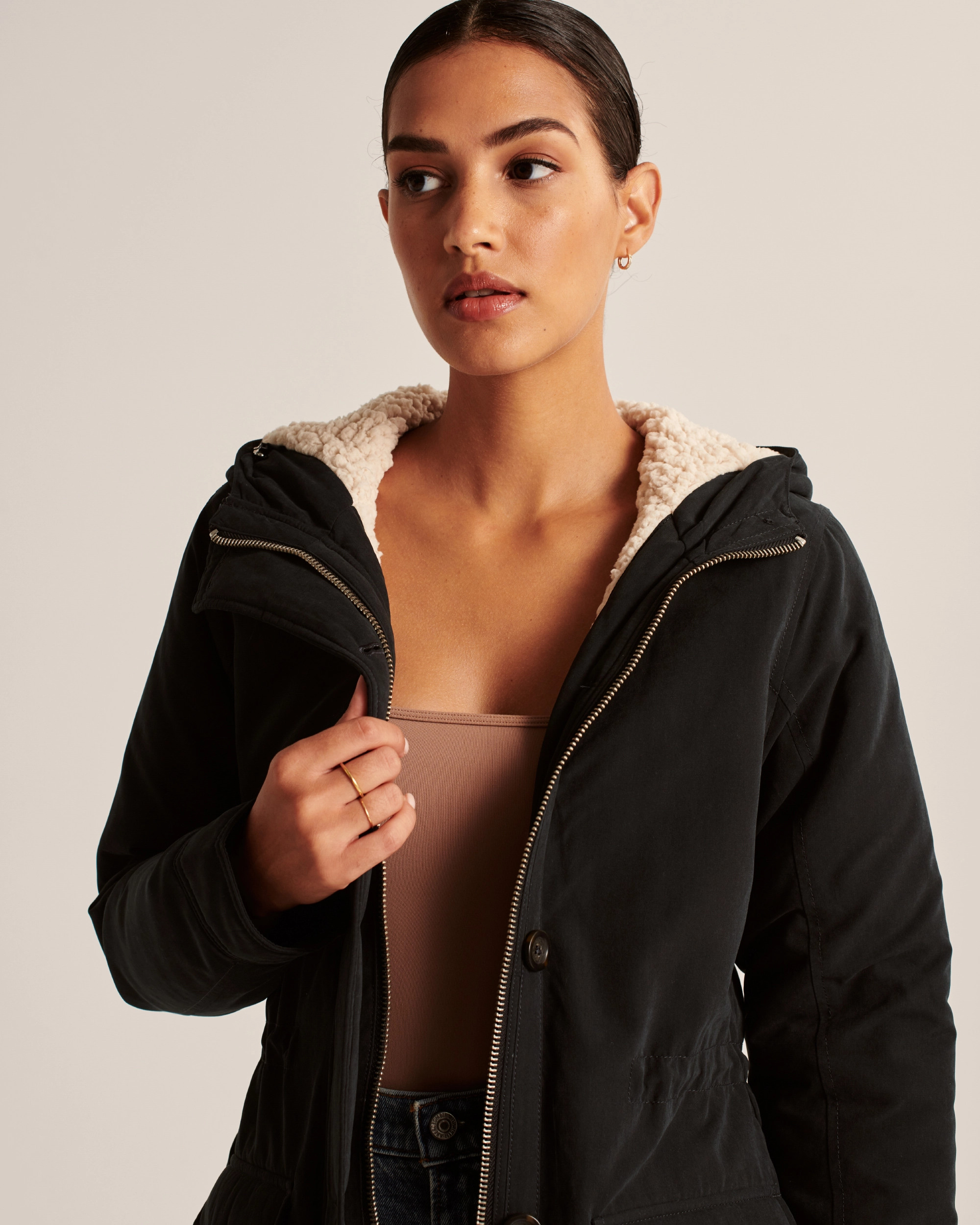 Sherpa-Lined Military Parka | Abercrombie & Fitch (US)