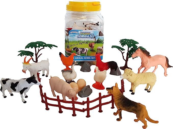 Amazon.com: Large Farm Animal Toy Figurine Set (Farm Animals) : Toys & Games | Amazon (US)