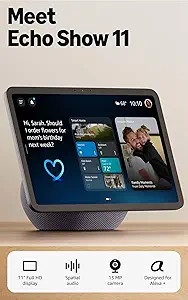 Amazon Echo Show 11 (newest model), Vibrant Full-HD 11" display with more viewing area and spatia... | Amazon (US)