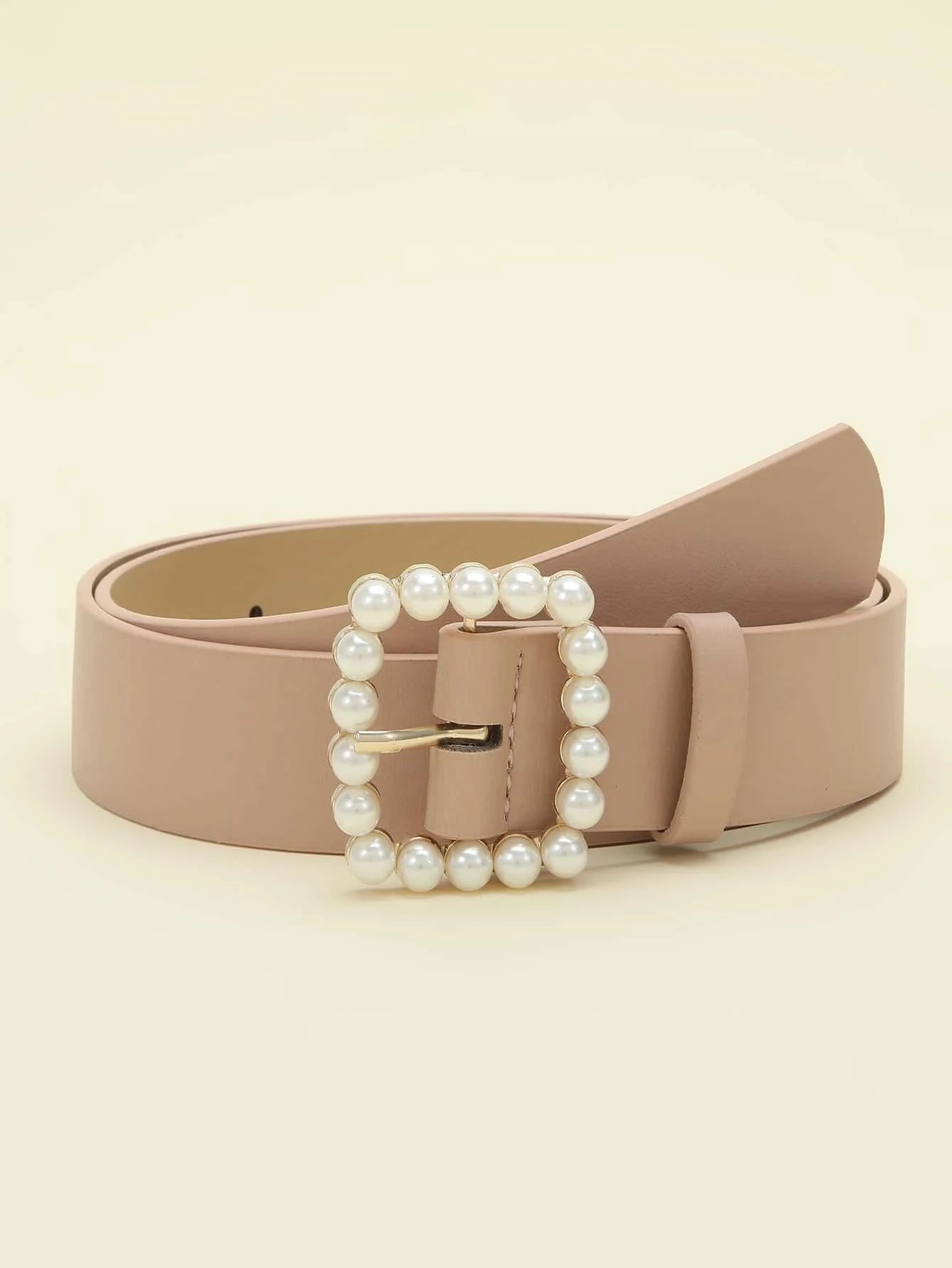 Faux Pearl Buckle Belt With Punch Tool | SHEIN