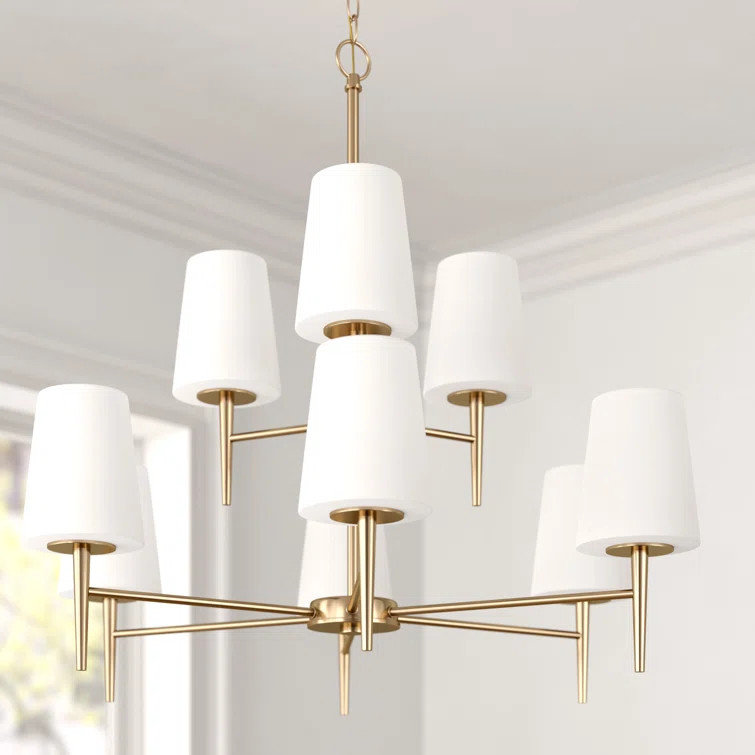 Victor 9 - Light Shaded Tiered Chandelier | Wayfair North America