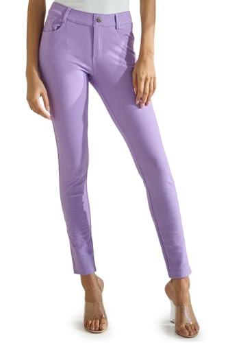 ICONOFLASH Women's Lavender Jeggings with Pockets Pull On Skinny Stretch Colored Jean Leggings Plus Size XXX-Large | Amazon (US)