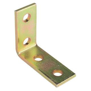 4-Hole 90-Degree Angle Strut Bracket in Gold Galvanized (Strut Fitting) (ZAB205-10) | The Home Depot