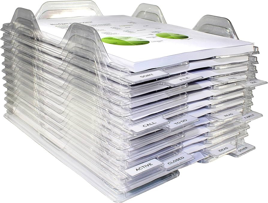 File Organizers - Letter Size, Stackable Trays for Desk - for Office Files, Mail, Documents - 12 ... | Amazon (US)