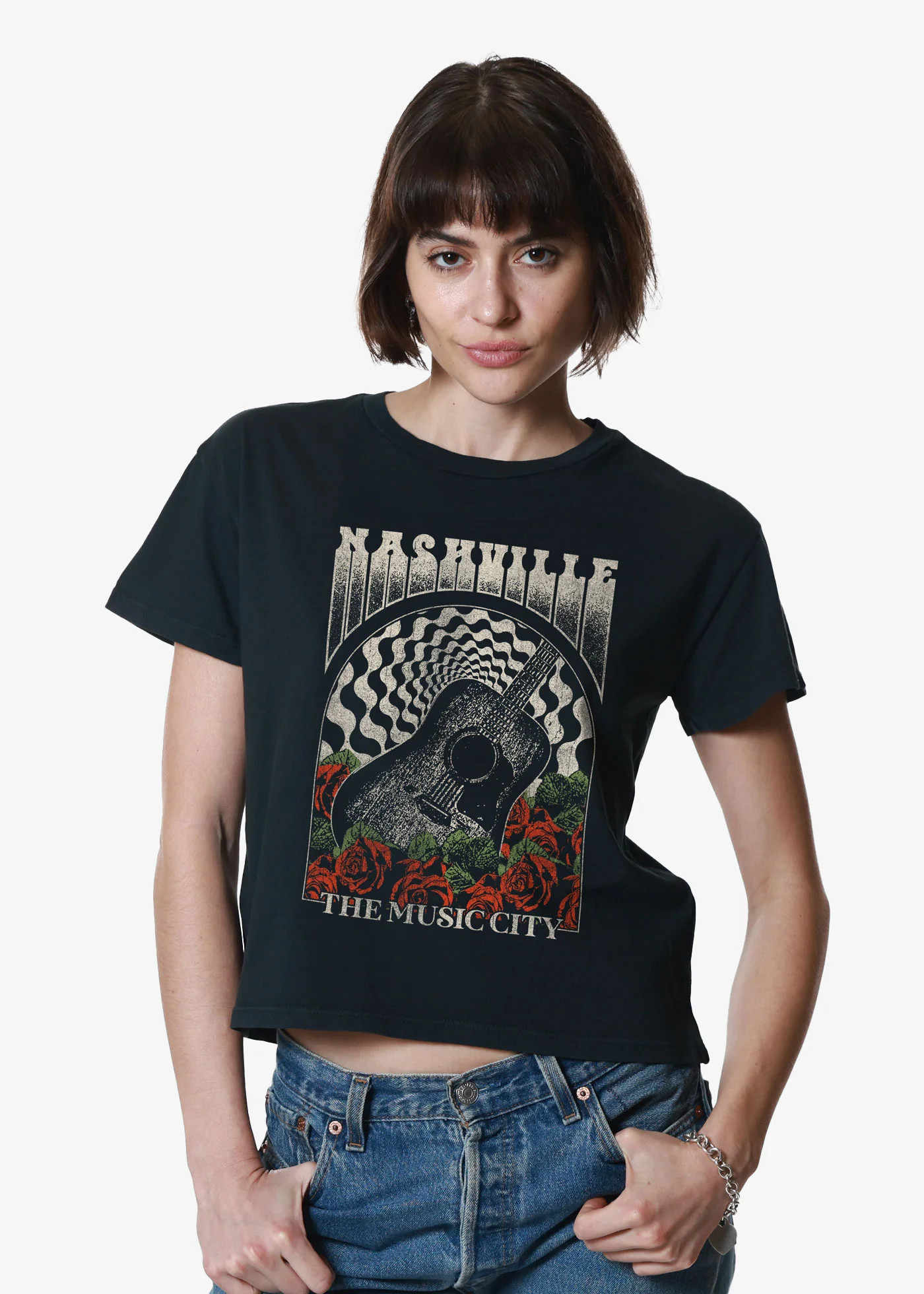 Nashville Faded Black Classic Tee | Girl Dangerous