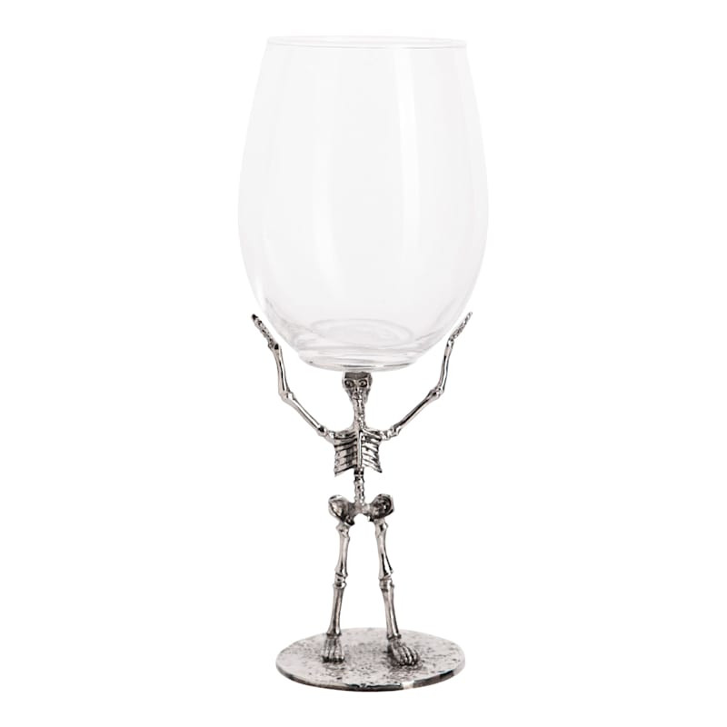 Southern Gothic Skull Stemmed Wine Glass | At Home