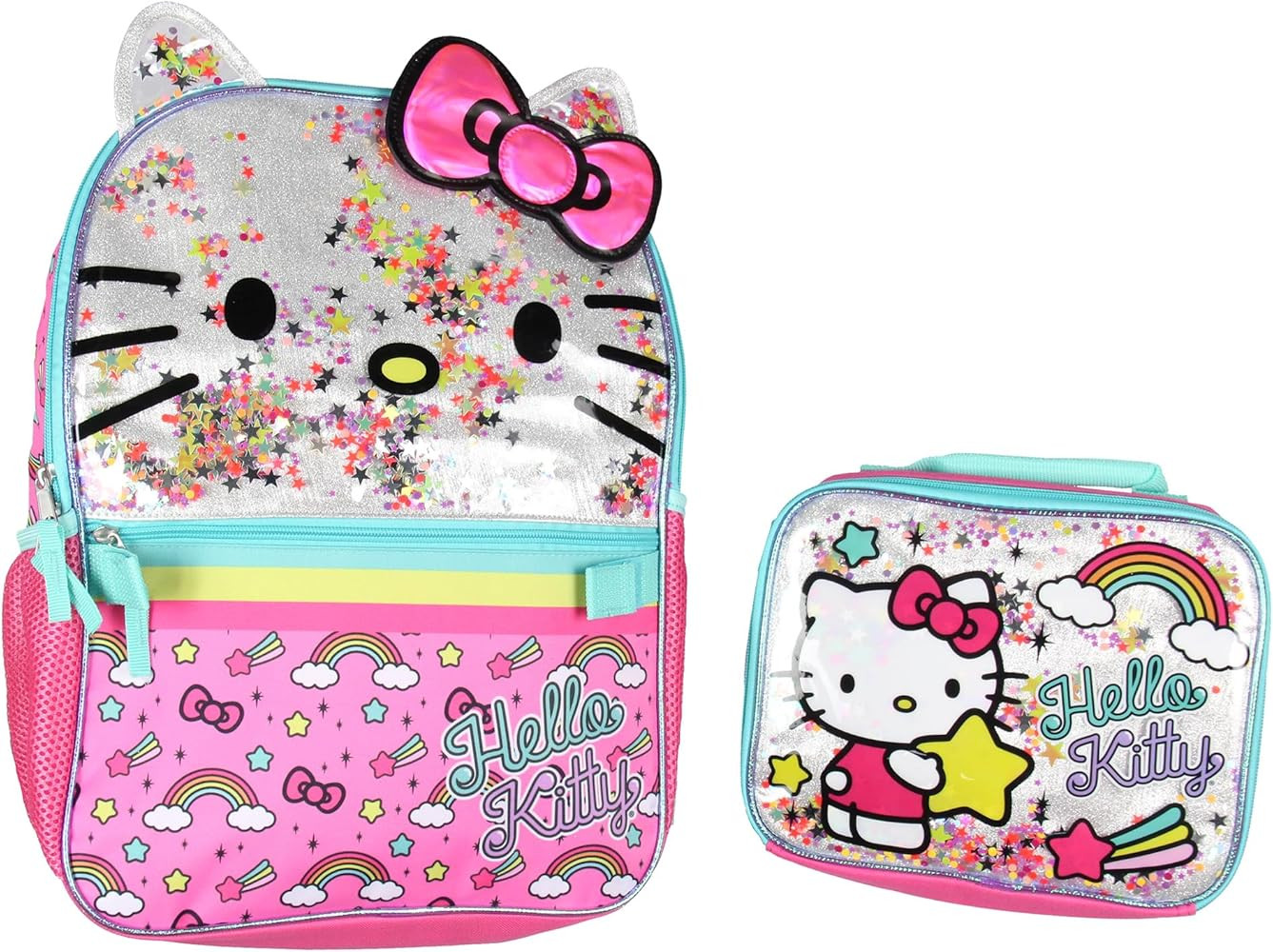 AI ACCESSORY INNOVATIONS Sanrio Hello Kitty Glitter 2 Piece School Travel Backpack Set For Girls ... | Amazon (US)
