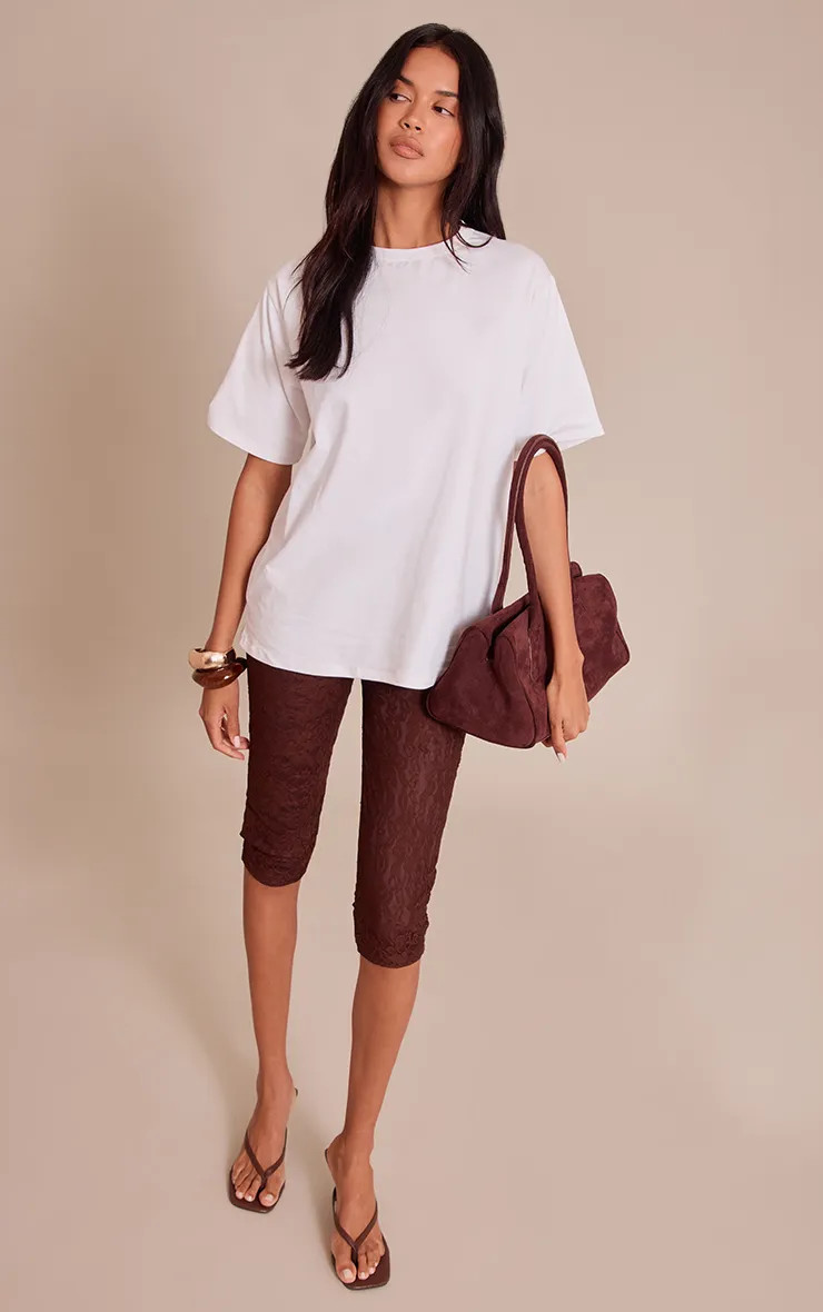 Chocolate Lace Mesh Capris | PrettyLittleThing UK