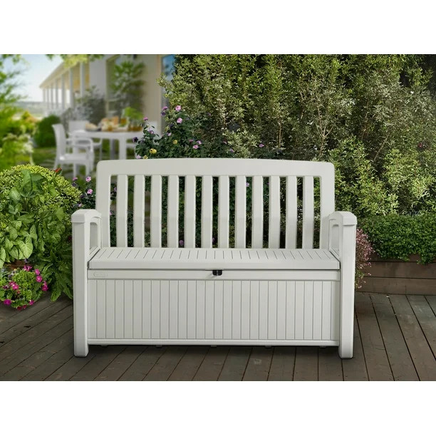 Keter Outdoor Storage Resin Bench - White | Walmart (US)