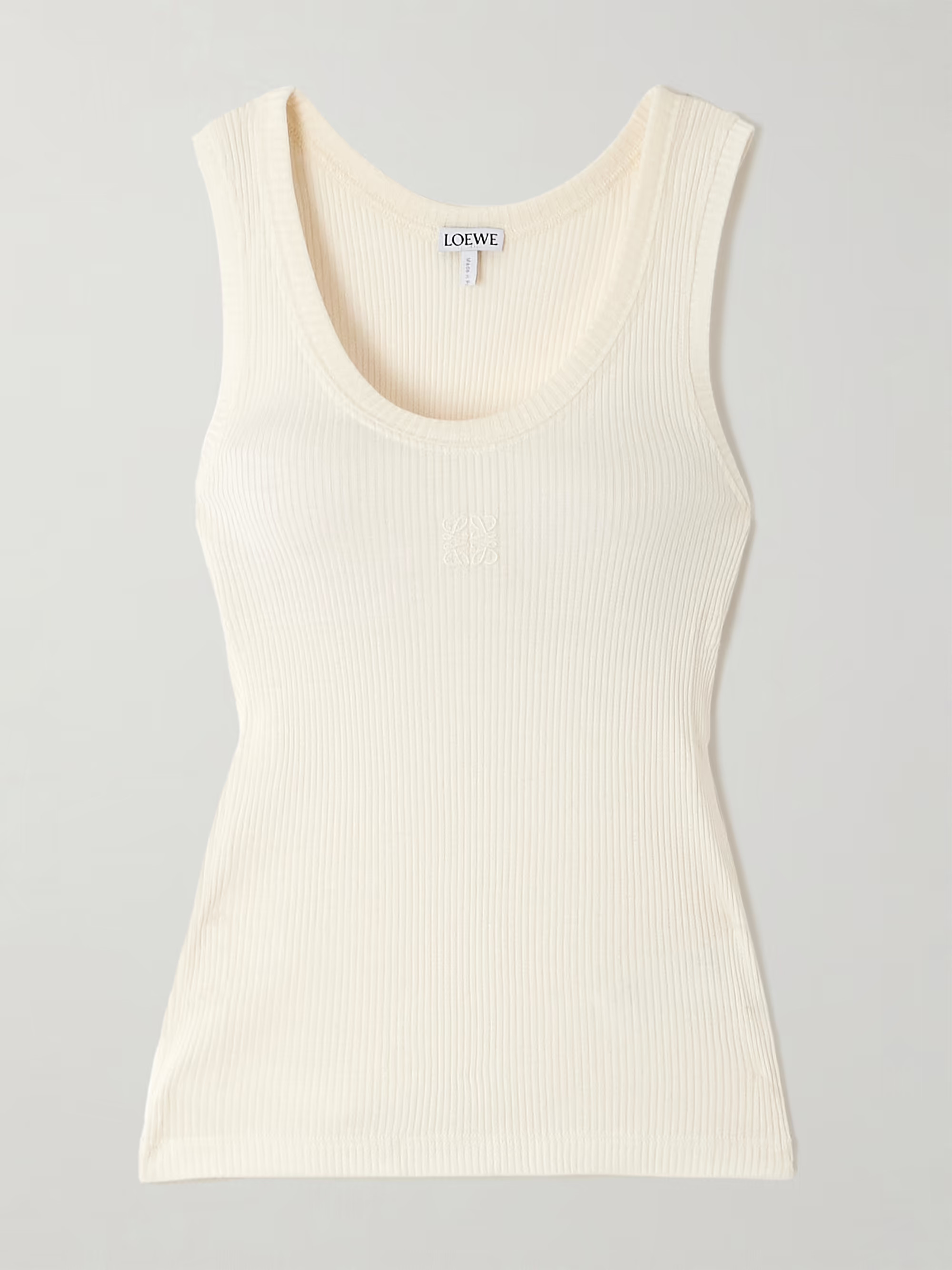 Anagram embroidered ribbed silk-jersey tank | NET-A-PORTER (UK & EU)