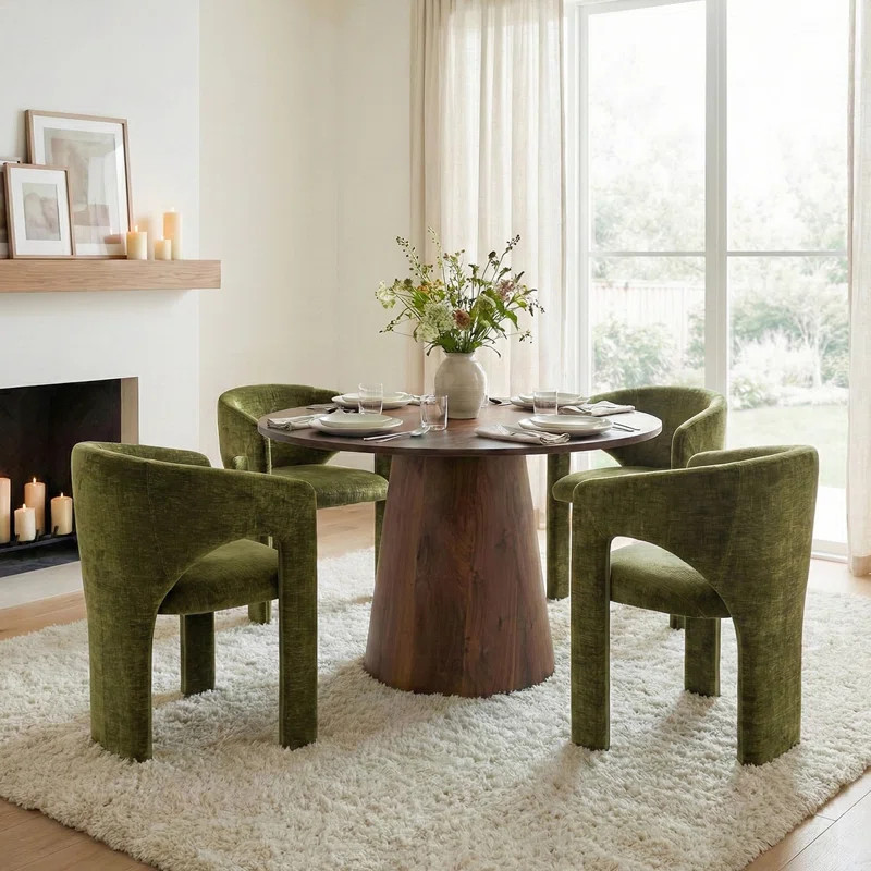 5-Piece Mid-Century Round Dining Set For 4 | Wayfair North America
