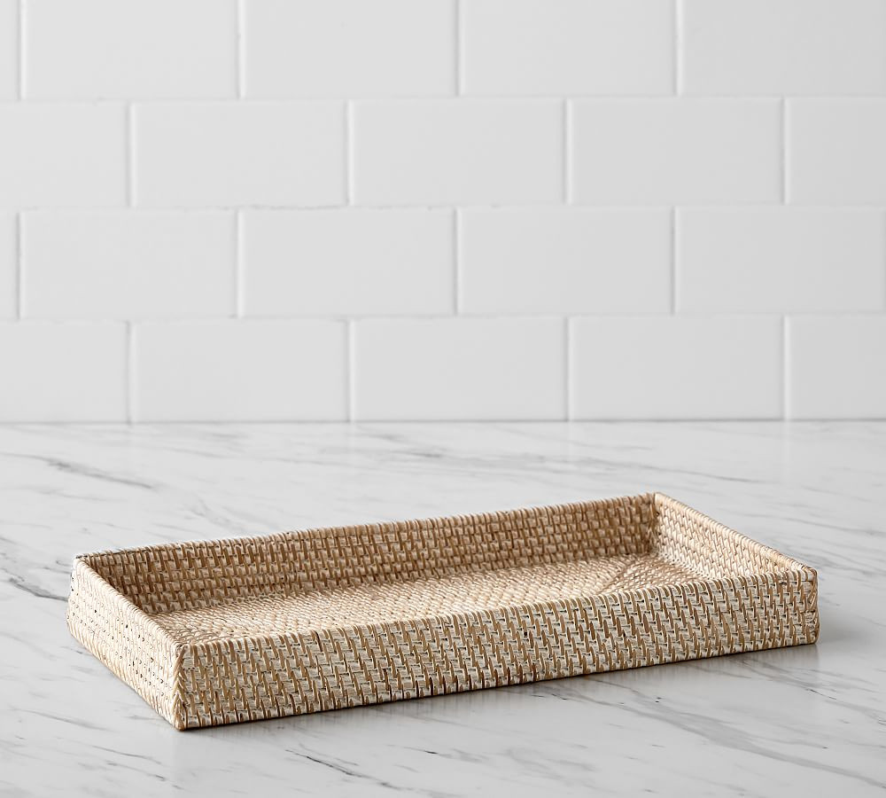 Tava Handwoven Rattan Bathroom Accessories | Pottery Barn (US)