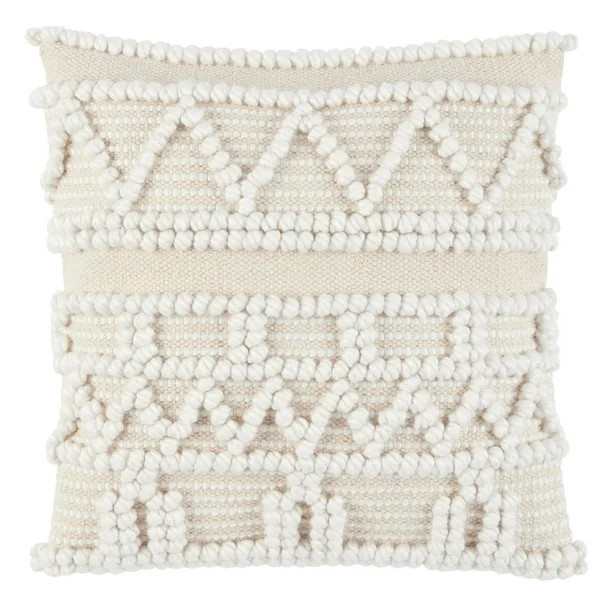 Wanda June Home Textured Zig Zag Pillow by Miranda Lambert, Beige, 18"x18" | Walmart (US)