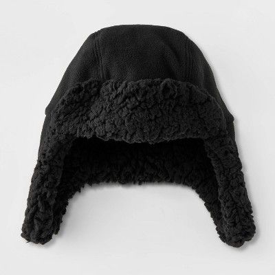 Boys' Solid Fleece Hat - Cat & Jack™ Black | Target