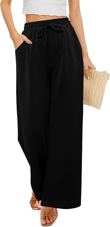 Angerella Womens Baggy Wide Leg Pants High Waisted Casual Lounge Pant Loose Comfy Stretchy Trouse... | Amazon (US)