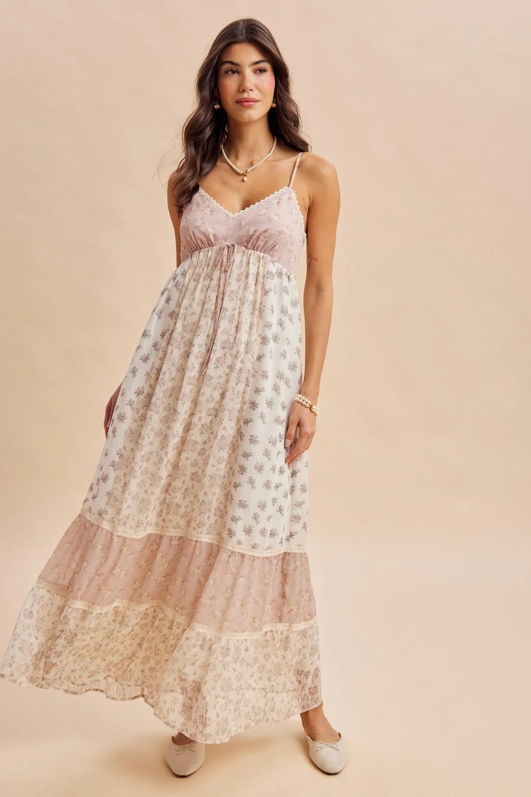 Vintage Pink Mixed Floral Maxi Dress | PinkBlush Maternity