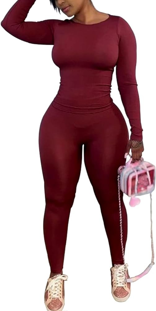Women's 2 Piece Outfits Track Suits Long Sleeve Top Jogger Legging Pants Workout Sets for women | Amazon (US)