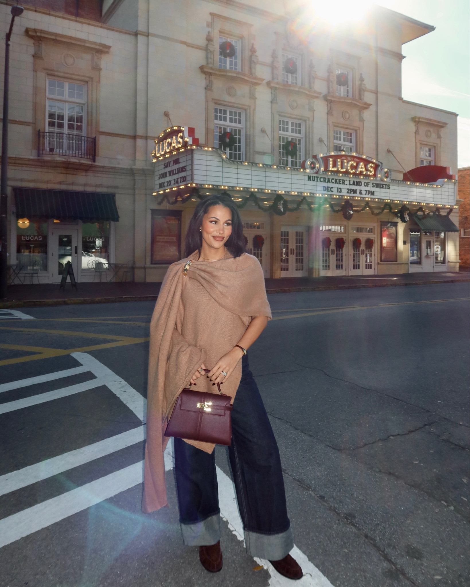 draped shawl from JLUX the label! Wearing 27 in cuffed jeans

#LTKdayinmylife #LTKootd #LTKHoliday