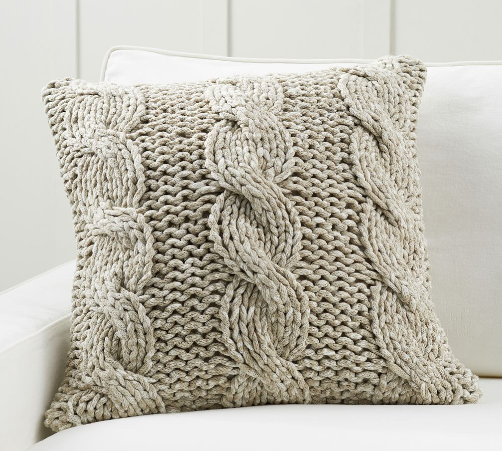 Colossal Handknit Pillow Covers | Pottery Barn (US)